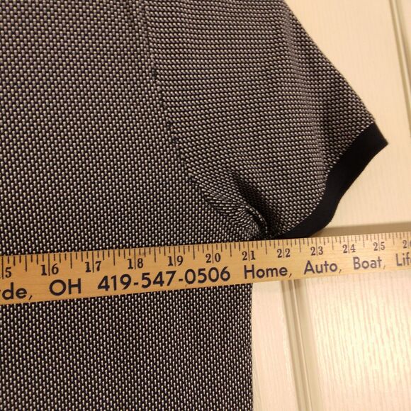 Michael Kors MK polo shirt mens L Large blue polka dot designer geometric - Picture 4 of 8